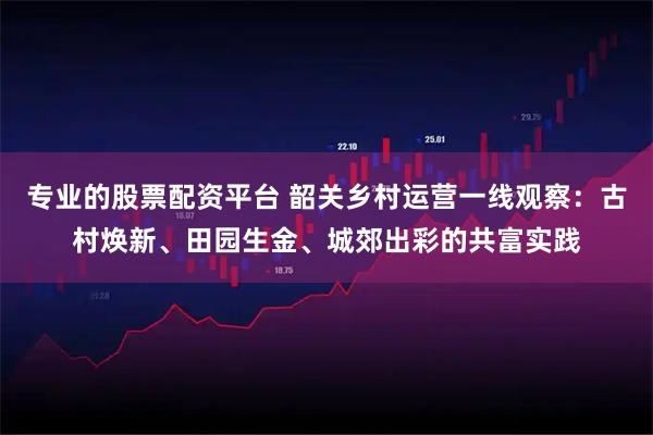 专业的股票配资平台 韶关乡村运营一线观察：古村焕新、田园生金、城郊出彩的共富实践