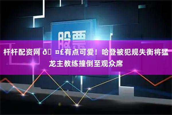 杆杆配资网 🤣有点可爱！哈登被犯规失衡将猛龙主教练撞倒至观众席